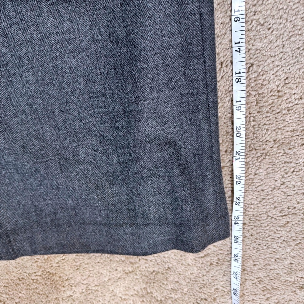 Lands‎ End High Rise Wide Leg Gray Herringbone Crop Pants Women's Size 14 soft - Picture 9 of 9